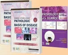 Robbins & Cotran Pathologic Basis of Disease (11th Edition, 2 Volume Set) by Kumar, Abbas, Aster & Deyrup, with Pathology at a Glance (3rd Edition) — Set of 3 Books (Elsevier)
