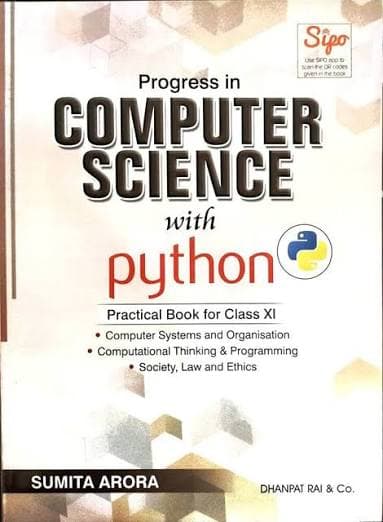 Progress in Computer Science with Python — Practical Book for Class 11 (2026-27) — Sumita Arora | Dhanpat Rai & Co.