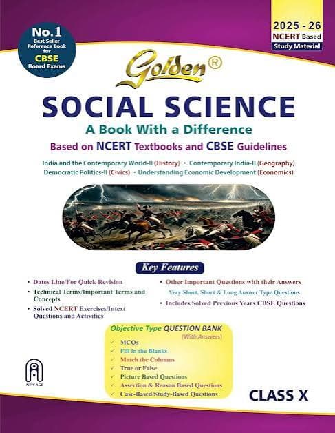 Golden Social Science: A Book With a Difference for Class 10 (2025-26) — Golden Publications | New Age