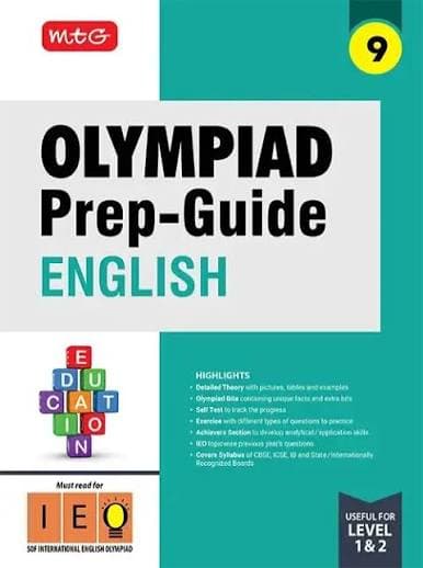 MTG Olympiad Prep-Guide English Class 9 — Useful for Level 1 & 2, Must Read for SOF International English Olympiad (IEO)