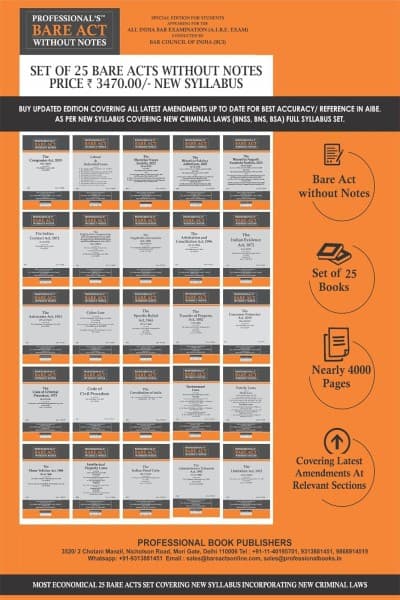ALL INDIA BAAR EXAMINATION BARE ACTS - Professional Publication