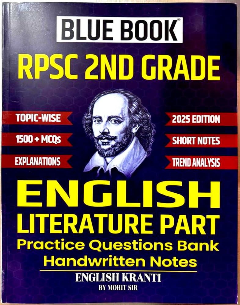 Blue Book RPSC 2nd Grade English Literature MCQs 2025